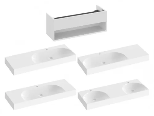 Alsó szekrény, Ravak SD Lite 120 fürdőszobai szekrény, fehér X000001867