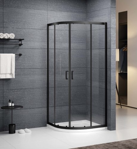 Zuhanykabin, Roltechnik Albis Black íves zuhanykabin, fekete 80x80 N0787