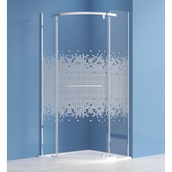   Zuhanykabin, Roltechnik Ardis íves zuhanykabin, brillant profil/pattern üveg, 80x80 N0798