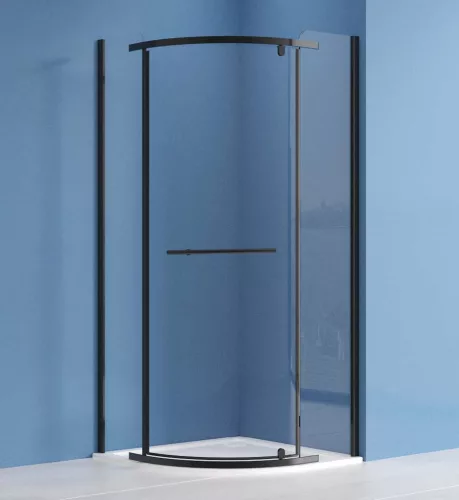 Zuhanykabin, Roltechnik Jandis íves zuhanykabin, fekete elox, 80x80 N0800