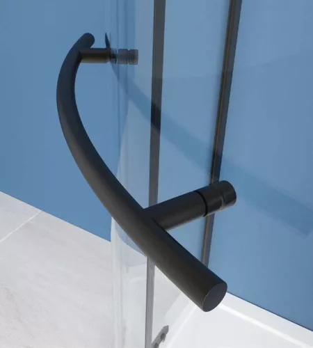 Zuhanykabin, Roltechnik Jandis íves zuhanykabin, fekete elox, 80x80 N0800