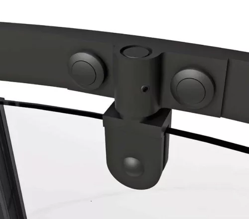 Zuhanykabin, Roltechnik Jandis íves zuhanykabin, fekete elox, 80x80 N0800