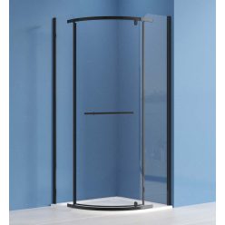   Zuhanykabin, Roltechnik Jandis íves zuhanykabin, fekete elox, 90x90 N0801