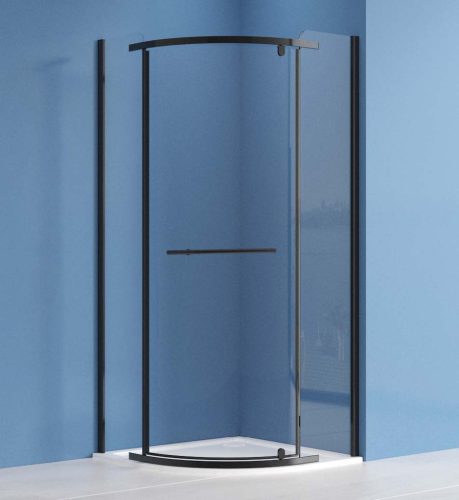 Zuhanykabin, Roltechnik Jandis íves zuhanykabin, fekete elox, 90x90 N0801