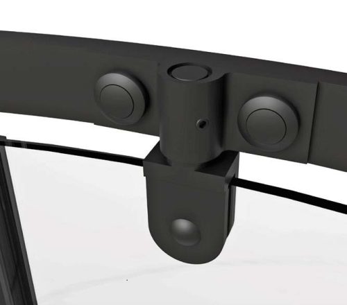 Zuhanykabin, Roltechnik Jandis íves zuhanykabin, fekete elox, 90x90 N0801