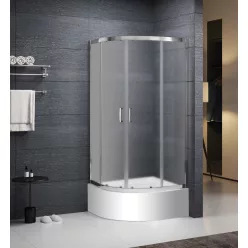   Zuhanykabin, Roltechnik Taldis íves zuhanykabin brillant profil/matt üveg, 90x90x165 N0803