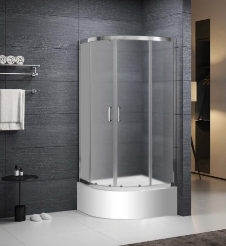 Zuhanykabin, Roltechnik Taldis íves zuhanykabin brillant profil/matt üveg, 90x90x165 N0803