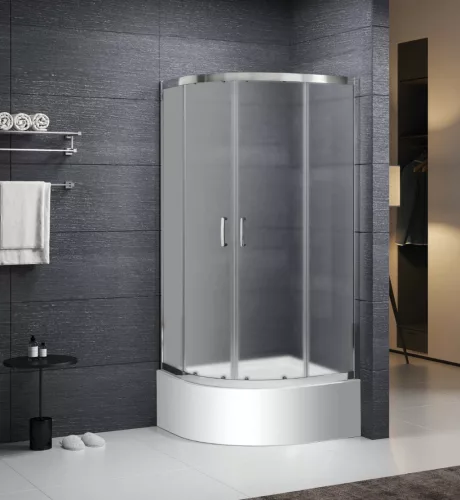 Zuhanykabin, Roltechnik Taldis íves zuhanykabin brillant profil/matt üveg, 90x90x165 N0803