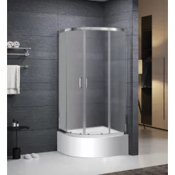   Zuhanykabin, Roltechnik Mundis íves zuhanykabin brillant profil/tweed üveg 90x90x165 N0805