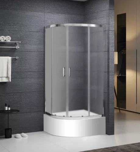 Zuhanykabin, Roltechnik Mundis íves zuhanykabin brillant profil/tweed üveg 90x90x165 N0805