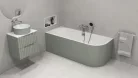 Kád, Sapho Polysan Viva L Monolith aszimmetrikus kád 170x75 fehér/verde 70119M.44