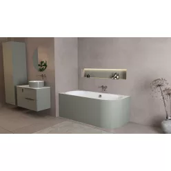  Kád, Sapho Polysan Astra L Monolith aszimmetrikus kád 160x75 fehér/verde 33611M.44