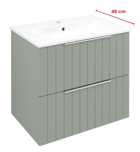 Alsó szekrény, Sapho Cirasa mosdótartó szekrény 2 fiókkal, 58x54x39 cm verde strip CR592-4444S