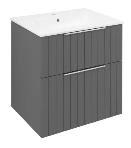 Alsó szekrény, Sapho Cirasa mosdótartó szekrény 2 fiókkal, 59,2x64x46 cm carina strip CR601-4141S