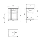 Alsó szekrény, Sapho Cirasa mosdótartó szekrény 2 fiókkal, 59,2x64x46 cm siena strip CR601-4242S