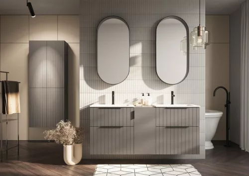 Alsó szekrény, Sapho Cirasa mosdótartó szekrény 2 fiókkal, 59,2x64x46 cm agila strip CR601-4343S