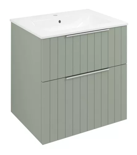Alsó szekrény, Sapho Cirasa mosdótartó szekrény 2 fiókkal, 59,2x64x46 cm verde strip CR601-4444S
