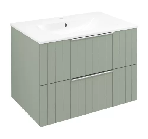 Alsó szekrény, Sapho Cirasa mosdótartó szekrény 2 fiókkal, 69,8x52x46 cm verde strip CR701-4444S