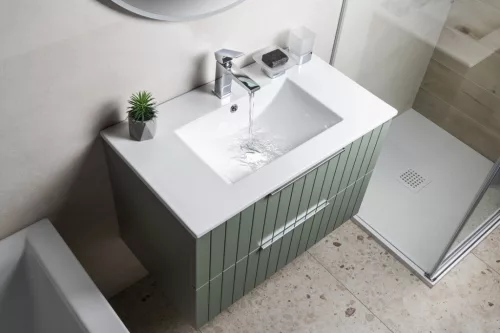 Alsó szekrény, Sapho Cirasa mosdótartó szekrény 2 fiókkal, 69,8x52x46 cm verde strip CR701-4444S