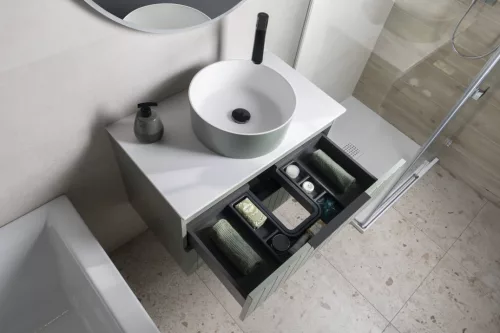 Alsó szekrény, Sapho Cirasa mosdótartó szekrény 2 fiókkal, 79,8x52x46 cm carina strip CR801-4141S