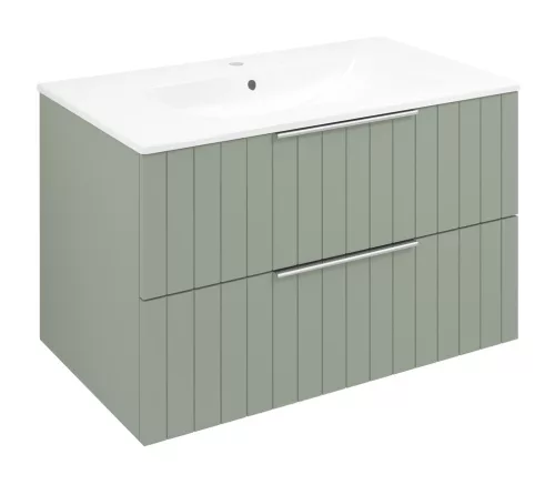 Alsó szekrény, Sapho Cirasa mosdótartó szekrény 2 fiókkal, 79,8x52x46 cm verde strip CR801-4444S