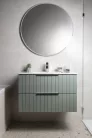Alsó szekrény, Sapho Cirasa mosdótartó szekrény 2 fiókkal, 79,8x52x46 cm verde strip CR801-4444S