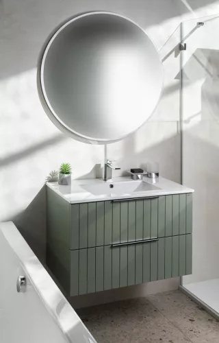 Alsó szekrény, Sapho Cirasa mosdótartó szekrény 2 fiókkal, 79,8x52x46 cm verde strip CR801-4444S