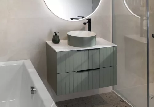Alsó szekrény, Sapho Cirasa mosdótartó szekrény 2 fiókkal, 79,8x52x46 cm verde strip CR801-4444S