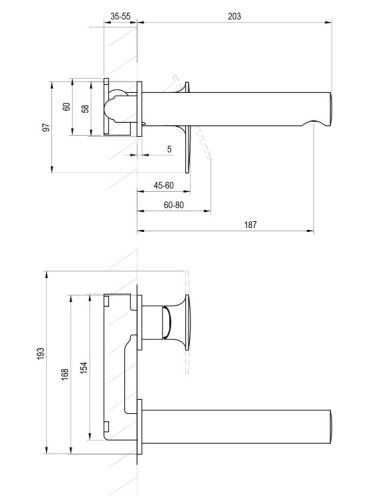 Falba süllyesztett csaptelep, Ravak Spring SG 019.20BLM.O1 mosdó csaptelep, matt fekete X070546
