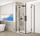 Zuhanykabin, Sapho Trinity Black szögletes zuhanykabin, átlátszó üveggel 100x100 GT2210-10C-B