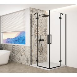   Zuhanykabin, Sapho Trinity Black szögletes zuhanykabin, átlátszó üveggel 110x110 GT2211-11C-B