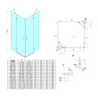 Zuhanykabin, Sapho Trinity Gold Matt szögletes zuhanykabin, matt üveggel 110x110 GT2211-11M-G