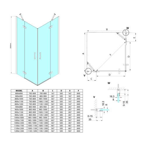 Zuhanykabin, Sapho Trinity Gold Matt szögletes zuhanykabin, matt üveggel 110x110 GT2211-11M-G