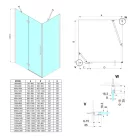 Zuhanykabin,Sapho Trinity Black szögletes zuhanykabin,átlátszó üveg,balos 80x120 GT5612-80CL-B