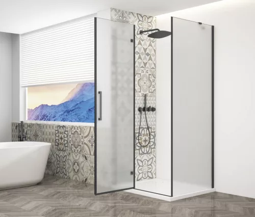 Zuhanykabin,Sapho Trinity Black szögletes zuhanykabin,matt üveg,balos 90x120 GT5612-90ML-B