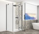 Zuhanykabin,Sapho Trinity Black szögletes zuhanykabin,átlátszó üveg,jobbos 80x80 GT5680-80CR-B