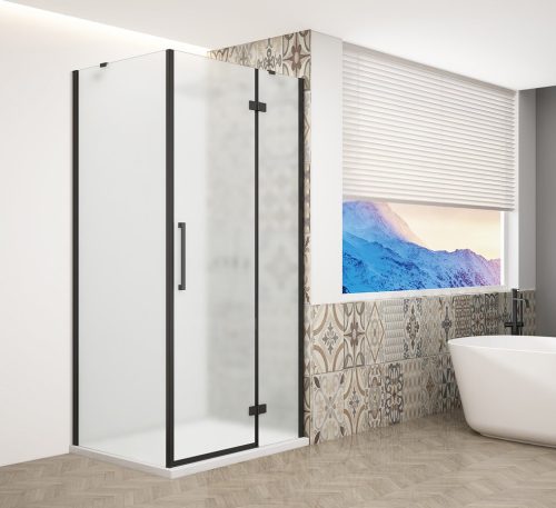 Zuhanykabin,Sapho Trinity Black szögletes zuhanykabin,matt üveg,jobbos 90x80 GT5680-90MR-B