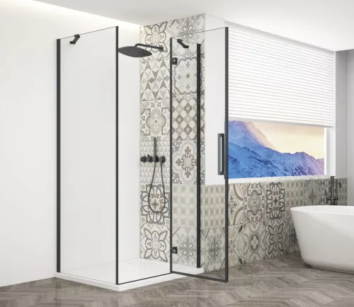 Zuhanykabin,Sapho Trinity Black szögletes zuhanykabin,átlátszó üveg,jobbos 110x90 GT5690-11CR-B