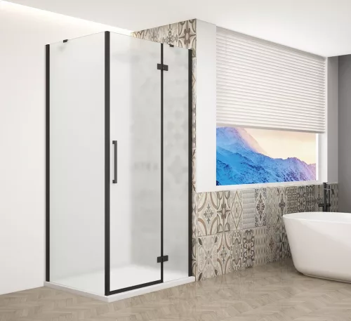 Zuhanykabin,Sapho Trinity Black szögletes zuhanykabin,matt üveg,jobbos 120x90 GT5690-12MR-B