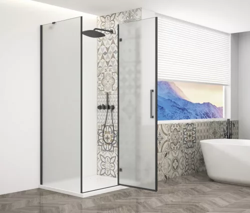 Zuhanykabin,Sapho Trinity Black szögletes zuhanykabin,matt üveg,jobbos 120x90 GT5690-12MR-B