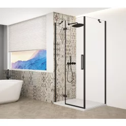   Zuhanykabin,Sapho Trinity Black szögletes zuhanykabin,átlátszó üveg,balos 80x90 GT5690-80CL-B