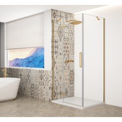   Zuhanykabin,Sapho Trinity Gold Matt szögletes zuhanykabin,átlátszó üveg,balos 80x90 GT5690-80CL-G