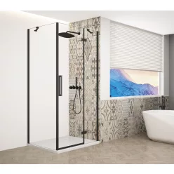   Zuhanykabin,Sapho Trinity Black szögletes zuhanykabin,átlátszó üveg,jobbos 90x90 GT5690-90CR-B
