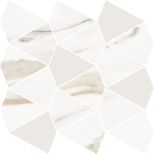 Dekorcsempe, Cersanit Gold Wish White Mosaic Glossy Rect 29,7X29,7cm Mozaik