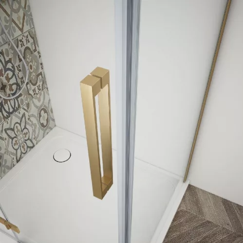 Zuhanyajtó, Sapho Trinity Gold zuhanyajtó 110 cm, matt üveg, balos GT1211ML-G