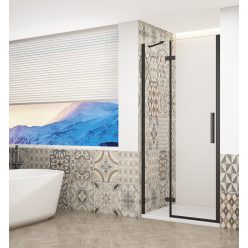   Zuhanyajtó, Sapho Trinity Black zuhanyajtó 120 cm, átlátszó üveg, balos GT1212CL-B