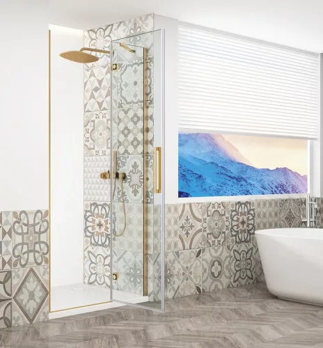 Zuhanyajtó, Sapho Trinity Gold zuhanyajtó 120 cm, átlátszó üveg, jobbos GT1212CR-G