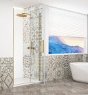 Zuhanyajtó, Sapho Trinity Gold zuhanyajtó 90 cm, átlátszó üveg, jobbos GT1290CR-G