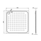 Zuhanytálca, Sapho Nofer zuhanytálca matt rozsdamentes acél 90x90x3 13052.90.S