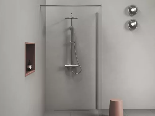 Zuhanyszett, Ravak Spring SG 091.00CR termosztátos zuhanyoszlop, állítható, zuhanyszettel X070539